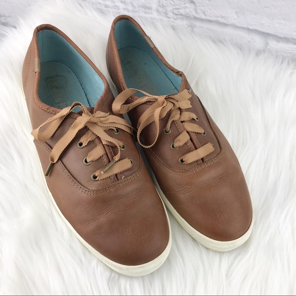 brown leather keds